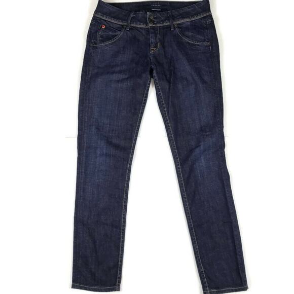 Hudson Colin Flap Jeans Dark Wash Skinny Straight Leg Blue Sz 26 Stretch Zip Fly - Picture 8 of 8